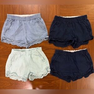 Girls Ruffle Hem Shorts - Light Blue, Navy, Mint Crewcuts Size 8